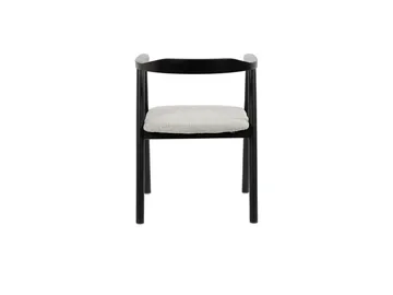 Jolie Matstol i trä med tygsits - Svart/Beige - Products - Möbler - Fåtölj & stolar - Matstol & köksstol