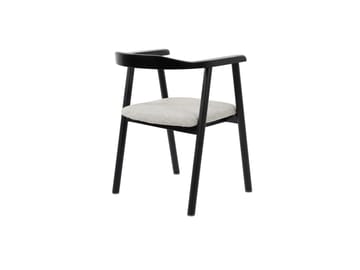 Jolie Matstol i trä med tygsits - Svart/Beige - Products - Möbler - Fåtölj & stolar - Matstol & köksstol