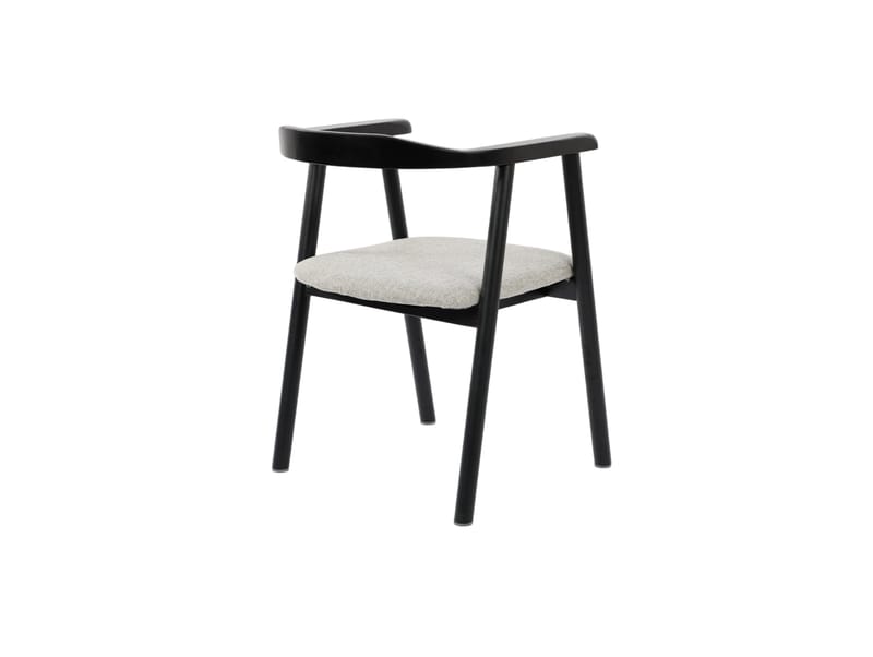 Jolie Matstol i trä med tygsits - Svart/Beige - Products - Möbler - Fåtölj & stolar - Matstol & köksstol