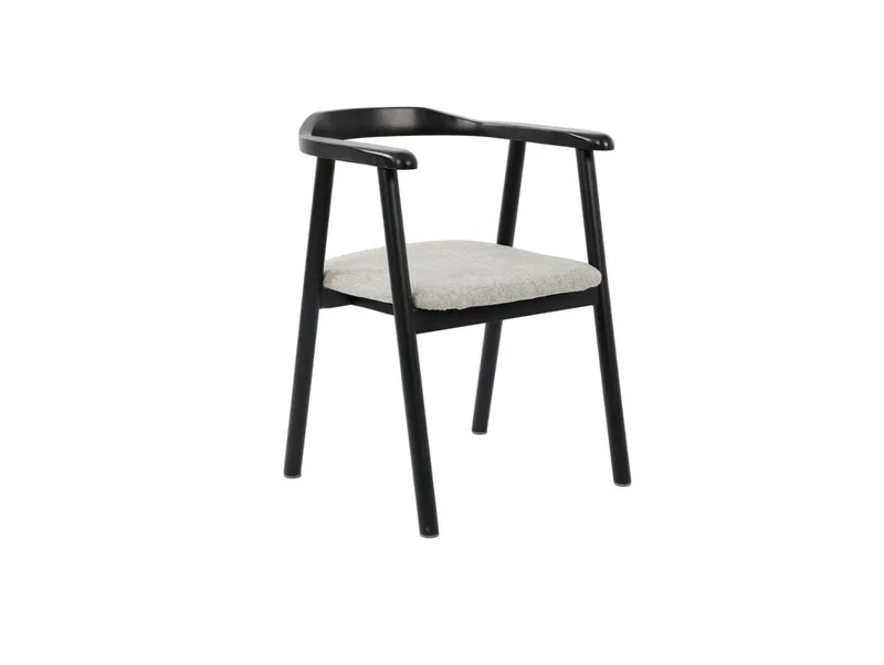 Jolie Matstol i trä med tygsits, Svart/Beige