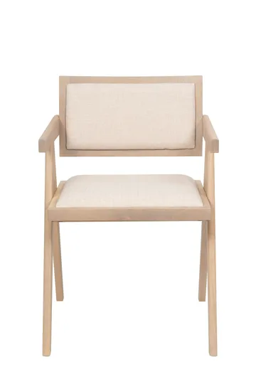 Karmstol Sara Ek/Whitewash med Linnetyg - Whitewash - Products - Möbler - Fåtölj & stolar - Karmstol