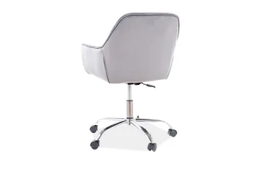 Lagoinha Kontorsstol Höj-och Sänkbar - Sammet/Grå/Silver - Products - Möbler - Fåtölj & stolar - Kontorsstol & skrivbordsstol
