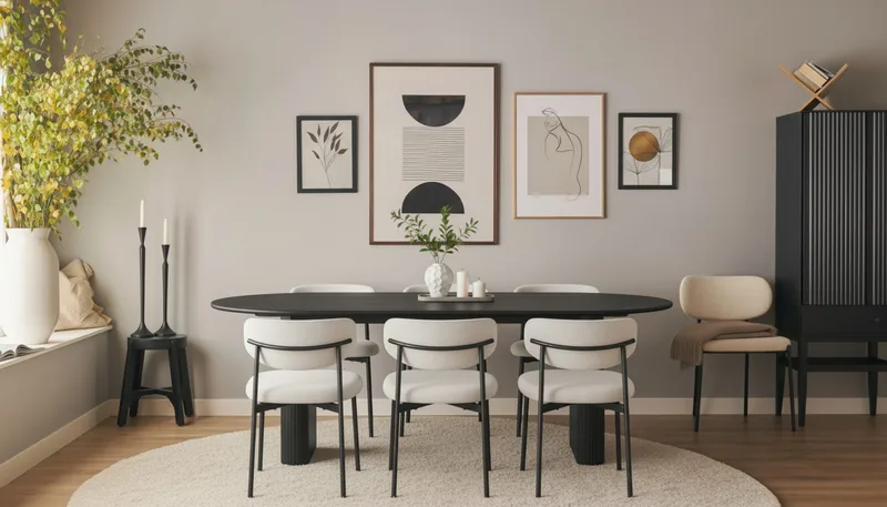 Lucy Matstol - Vit Bouclé / Metallben Svart - Products - Möbler - Fåtölj & stolar - Matstol & köksstol