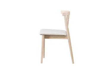 Matstol utan armstöd Peach Flora Dining Chair - Whitewash Legs / Beige Fabric Whitewash - Products - Möbler - Fåtölj & stolar - Matstol & köksstol