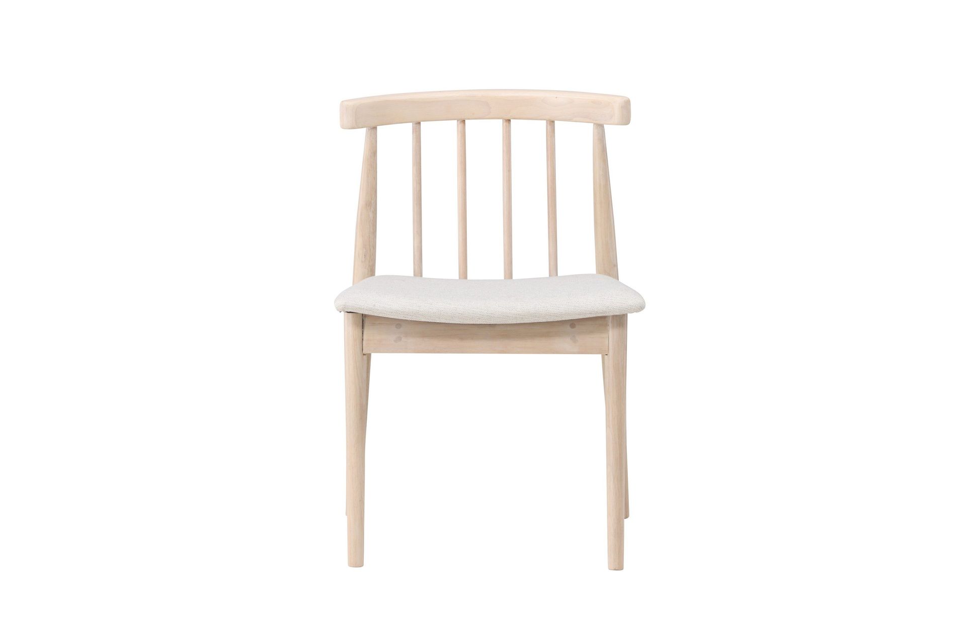 Matstol utan armstöd Peach Flora Dining Chair - Whitewash Legs / Beige Fabric Whitewash