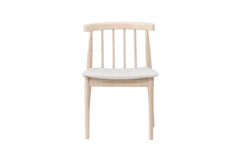 Matstol utan armstöd Peach Flora Dining Chair - Whitewash Legs / Beige Fabric Whitewash