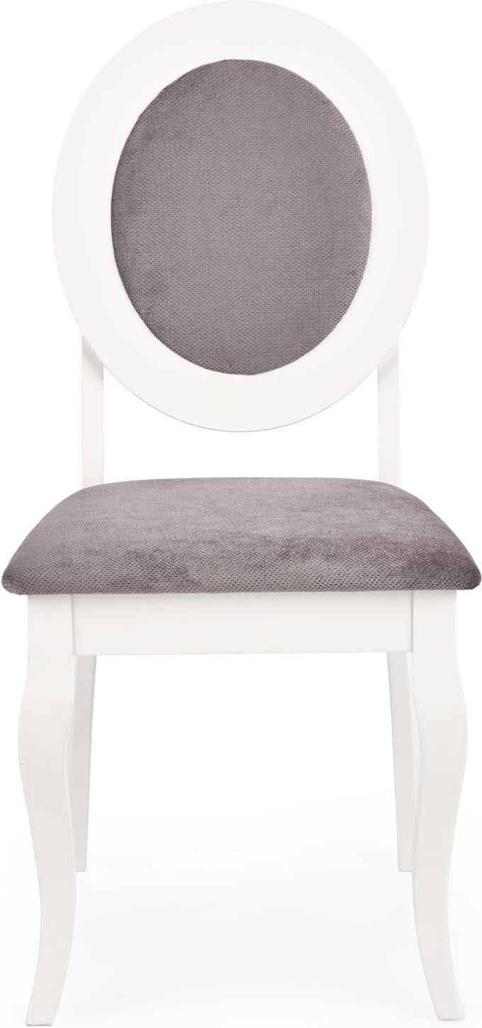 Matstol vitt trä med grå sits - Vit/grå - Products - Möbler - Fåtölj & stolar - Matstol & köksstol