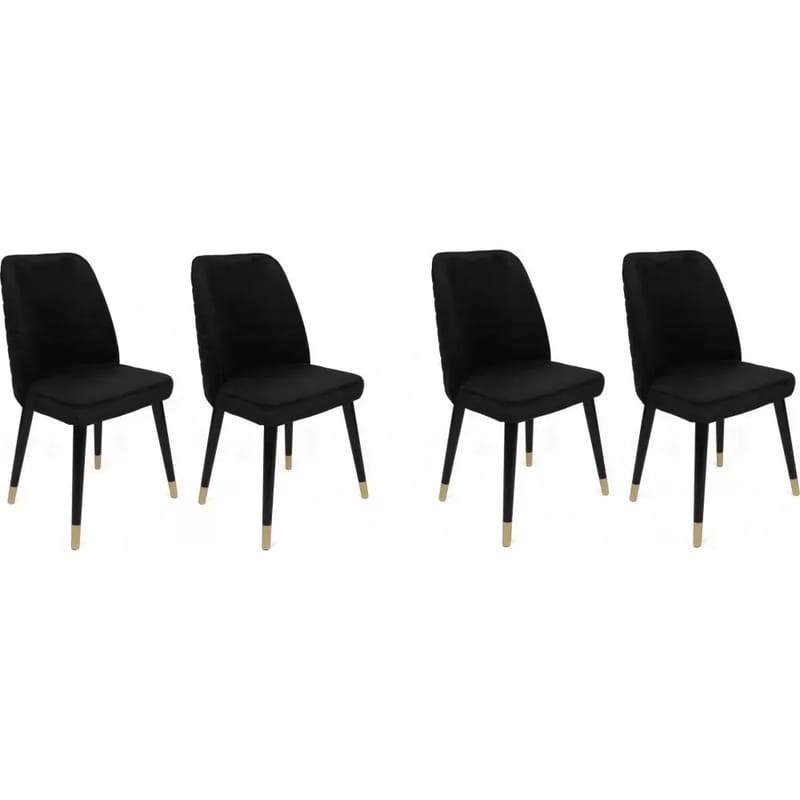 Matstolar 4 stycken - Svart/guld - Svart/guld - Products - Möbler - Fåtölj & stolar - Matstol & köksstol