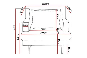 Menard Djup Fåtölj 97 cm Bred - Beige / Ljus - Products - Möbler - Fåtölj & stolar - Fåtölj