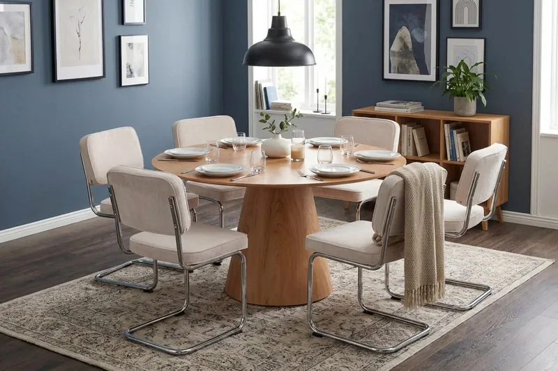 Milva Matstol - Beige/Krom - Products - Möbler - Fåtölj & stolar - Matstol & köksstol