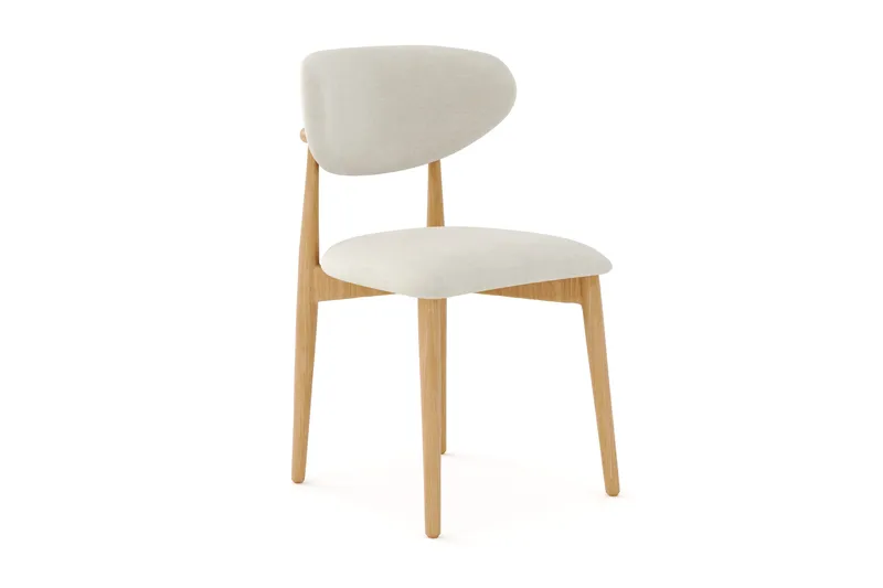 Molly Matstol i trä med tygsits - Ek/Beige - Products - Möbler - Fåtölj & stolar - Matstol & köksstol