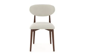 Molly Matstol i trä med tygsits - Valnöt/Beige - Products - Möbler - Fåtölj & stolar - Matstol & köksstol