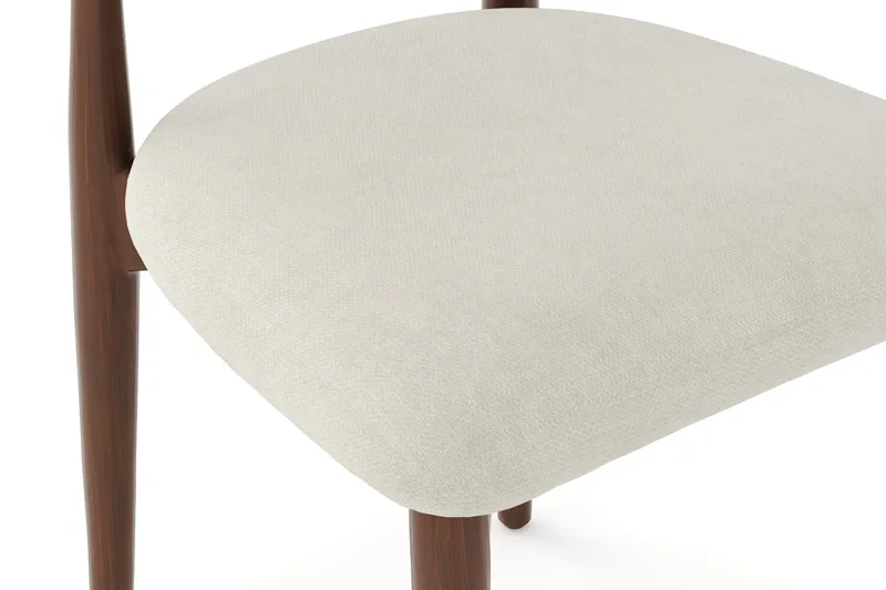 Molly Matstol i trä med tygsits - Valnöt/Beige - Products - Möbler - Fåtölj & stolar - Matstol & köksstol