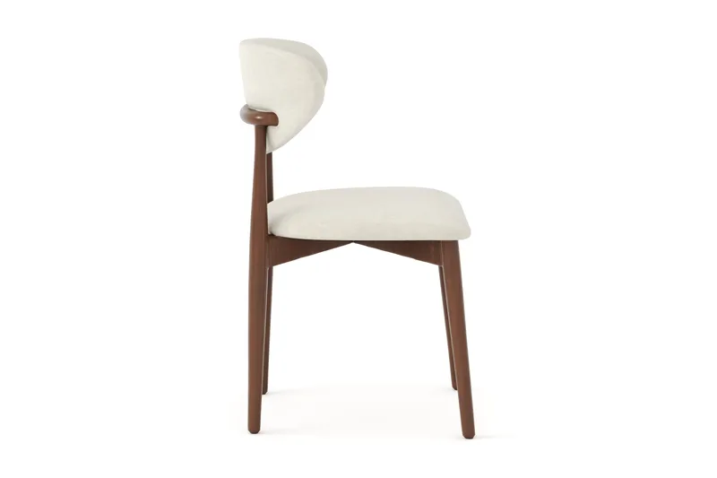 Molly Matstol i trä med tygsits - Valnöt/Beige - Products - Möbler - Fåtölj & stolar - Matstol & köksstol