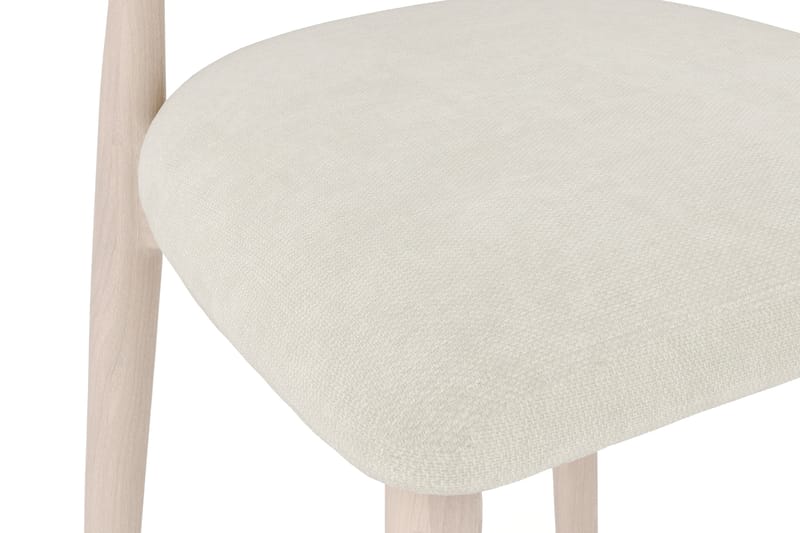 Molly Matstol i trä med tygsits - Whitewash/Beige - Products - Möbler - Fåtölj & stolar - Matstol & köksstol