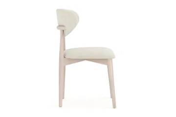 Molly Matstol i trä med tygsits - Whitewash/Beige - Products - Möbler - Fåtölj & stolar - Matstol & köksstol