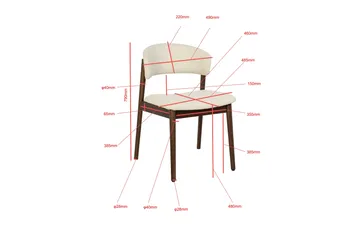 Nala Matstol i trä med tygsits - Beige - Products - Möbler - Fåtölj & stolar - Matstol & köksstol
