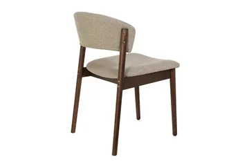 Nala Matstol i trä med tygsits - Valnöt/Greige - Products - Möbler - Fåtölj & stolar - Matstol & köksstol