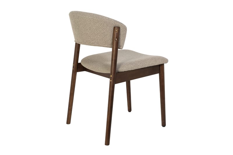 Nala Matstol i trä med tygsits - Valnöt/Greige - Products - Möbler - Fåtölj & stolar - Matstol & köksstol