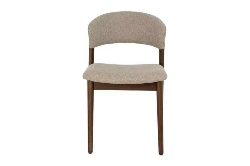 Nala Matstol i trä med tygsits - Valnöt/Greige - Products - Möbler - Fåtölj & stolar - Matstol & köksstol