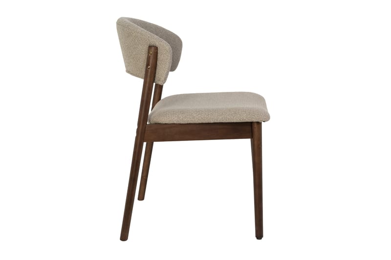 Nala Matstol i trä med tygsits - Valnöt/Greige - Products - Möbler - Fåtölj & stolar - Matstol & köksstol