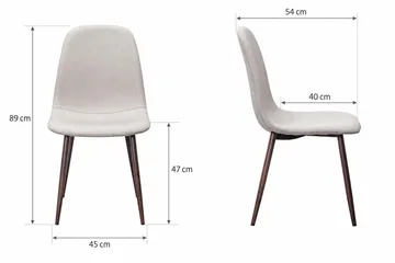 Nibe Matstol & Köksstol i Tyg med Metallben i Valnötsutseende - Beige - Products - Möbler - Fåtölj & stolar - Matstol & köksstol