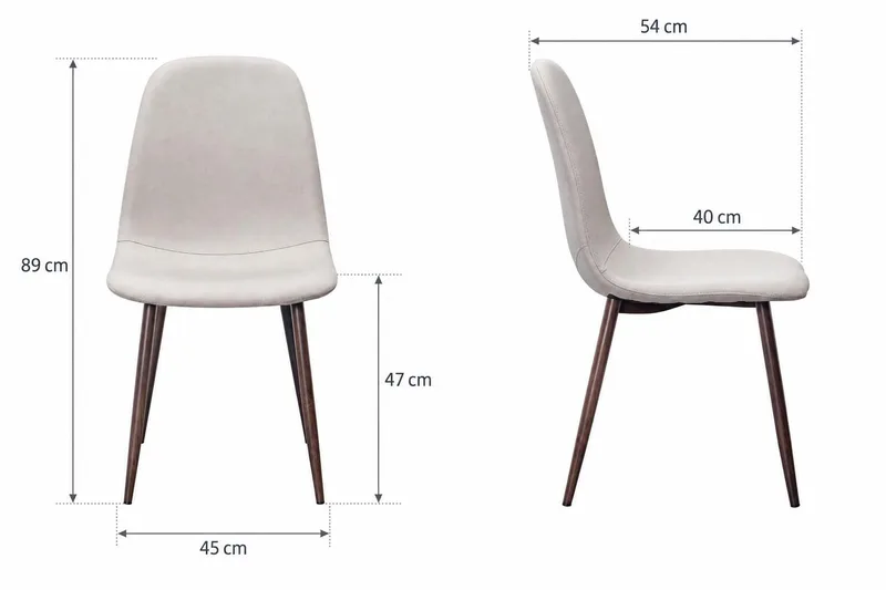 Nibe Matstol & Köksstol i Tyg med Metallben i Valnötsutseende - Beige - Products - Möbler - Fåtölj & stolar - Matstol & köksstol
