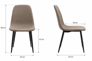 Nibe Matstol & Köksstol i Tyg med Svarta Metallben - Brun - Products - Möbler - Fåtölj & stolar - Matstol & köksstol