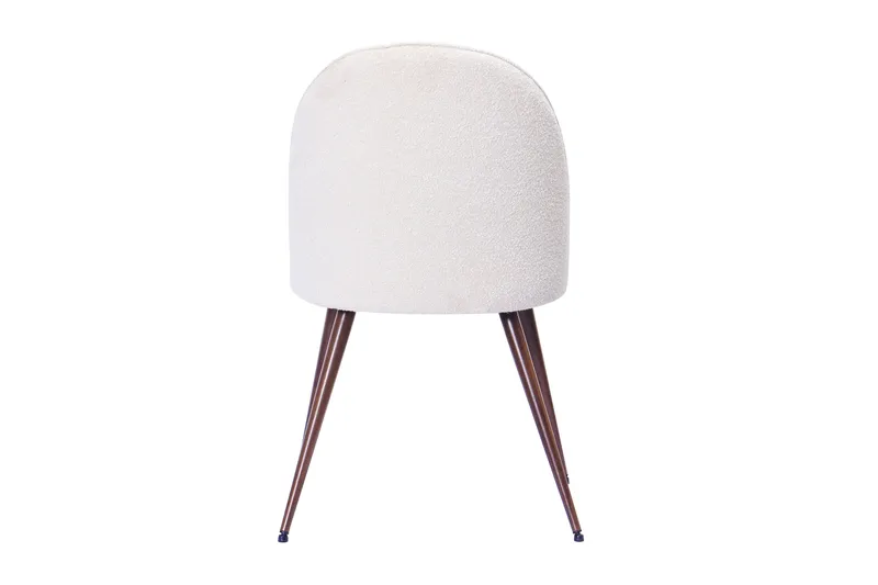 Nibe Plus Matstol - Vit Bouclé / Metallben Valnöt - Products - Möbler - Fåtölj & stolar - Matstol & köksstol
