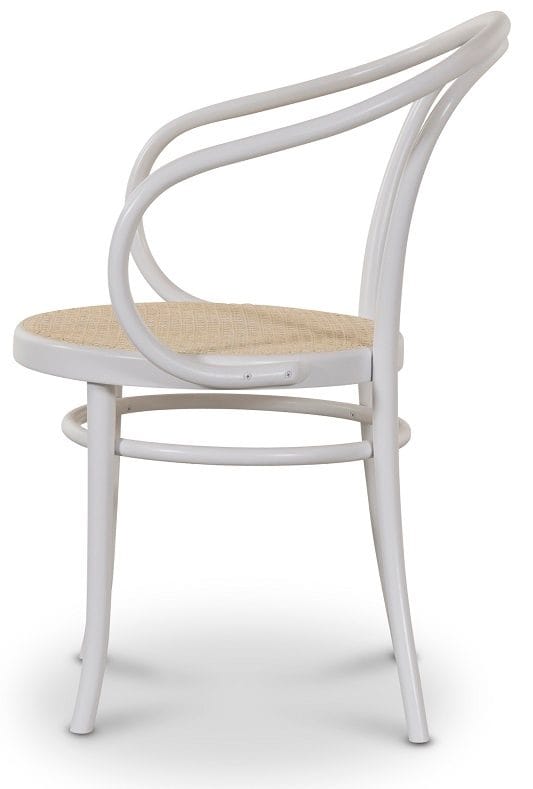 No 30 Karmstol med rottingsits - Vit/Rotting - vit/rotting - Products - Möbler - Fåtölj & stolar - Karmstol