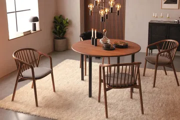 Noira Matstol med Armstöd - Valnöt - Products - Möbler - Fåtölj & stolar - Karmstol