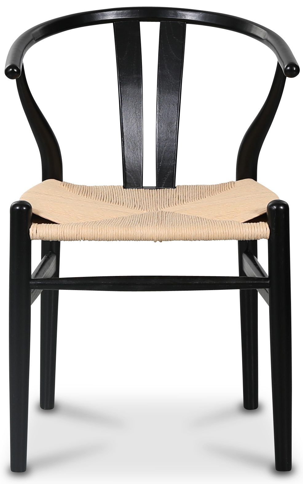 Oskar matstol - Svart stol med repsits