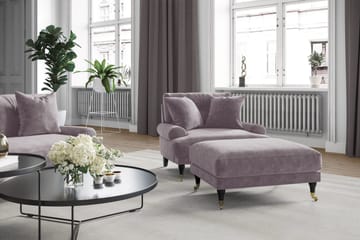 Andrew Fotpall Sammet - Lila/Krom - Products - Möbler - Fåtölj & stolar - Pall & puff - Fotpallar