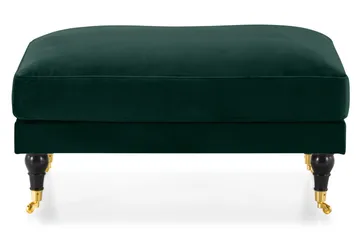 Andrew Fotpall Sammet - Mörkgrön/Mässing - Products - Möbler - Fåtölj & stolar - Pall & puff - Fotpallar