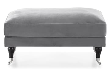 Andrew Fotpall Sammet - Silvergrå/Krom - Products - Möbler - Fåtölj & stolar - Pall & puff - Fotpallar