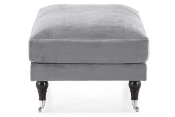 Andrew Fotpall Sammet - Silvergrå/Krom - Products - Möbler - Fåtölj & stolar - Pall & puff - Fotpallar