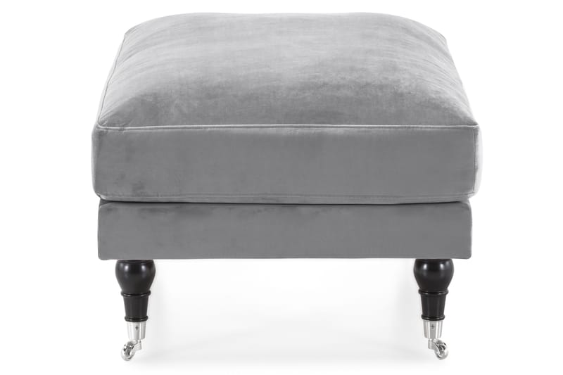 Andrew Fotpall Sammet - Silvergrå/Krom - Products - Möbler - Fåtölj & stolar - Pall & puff - Fotpallar