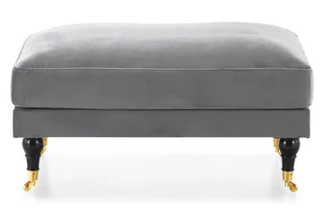 Andrew Fotpall Sammet - Silvergrå/Mässing - Products - Möbler - Fåtölj & stolar - Pall & puff - Fotpallar