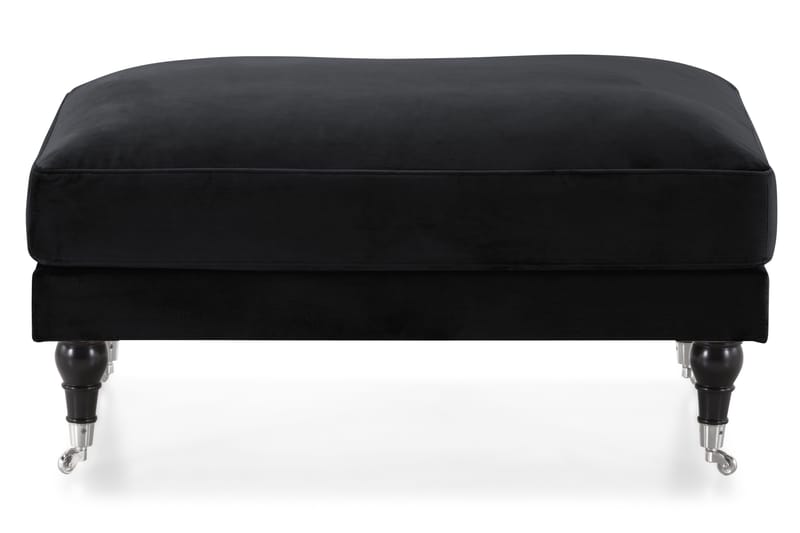 Andrew Fotpall Sammet - Svart/Krom - Products - Möbler - Fåtölj & stolar - Pall & puff - Fotpallar