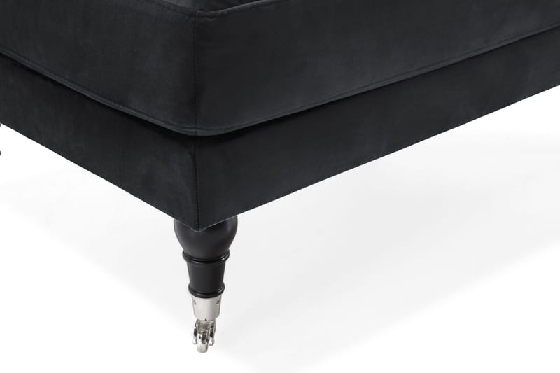 Andrew Fotpall Sammet - Svart/Krom - Products - Möbler - Fåtölj & stolar - Pall & puff - Fotpallar