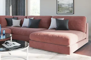 Arken Fotpall Sammet - Rosa - Products - Möbler - Fåtölj & stolar - Pall & puff - Fotpallar