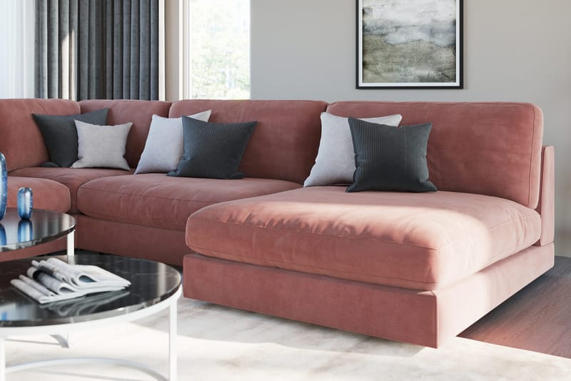 Arken Fotpall Sammet - Rosa - Products - Möbler - Fåtölj & stolar - Pall & puff - Fotpallar