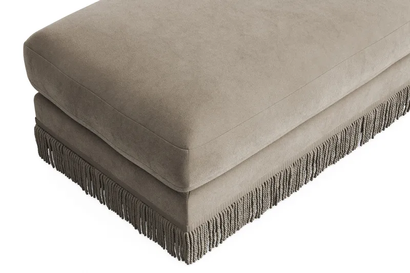 Arken Lyx Rektangulär Fotpall i Sammet - Beige - Products - Möbler - Fåtölj & stolar - Pall & puff - Fotpallar