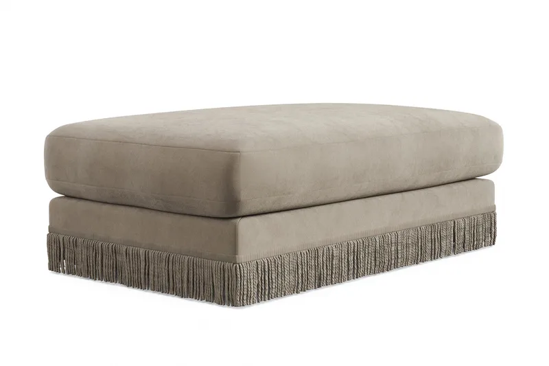 Arken Lyx Rektangulär Fotpall i Sammet - Beige - Products - Möbler - Fåtölj & stolar - Pall & puff - Fotpallar