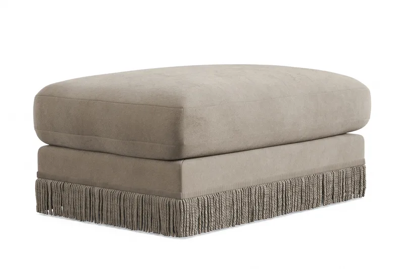 Arken Lyx Rektangulär Fotpall i Sammet - Beige - Products - Möbler - Fåtölj & stolar - Pall & puff - Fotpallar
