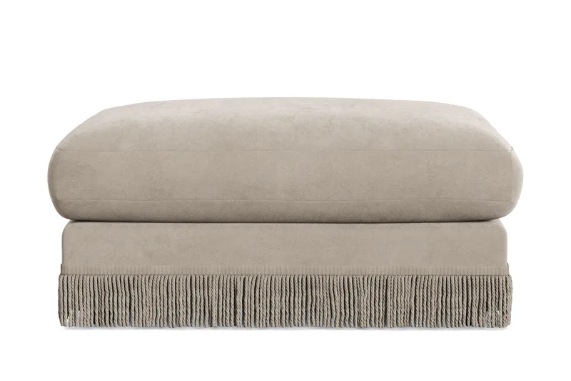 Arken Lyx Rektangulär Fotpall i Sammet - Beige - Products - Möbler - Fåtölj & stolar - Pall & puff - Fotpallar