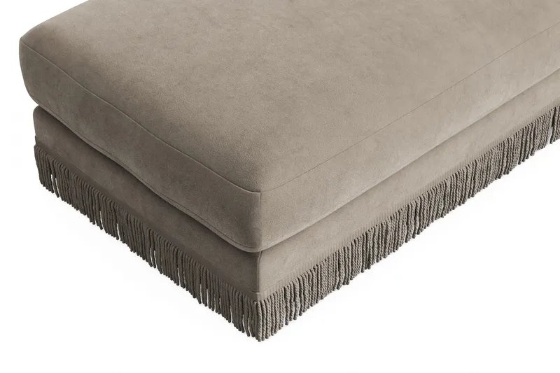 Arken Lyx Rektangulär Fotpall i Sammet - Beige - Products - Möbler - Fåtölj & stolar - Pall & puff - Fotpallar