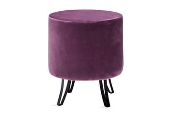 Carmenda Sittpuff Rund - Sammet/Lila/Svart - Products - Möbler - Fåtölj & stolar - Pall & puff - Sittpuff