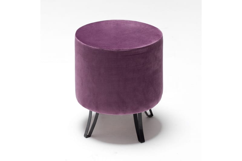 Carmenda Sittpuff Rund - Sammet/Lila/Svart - Products - Möbler - Fåtölj & stolar - Pall & puff - Sittpuff