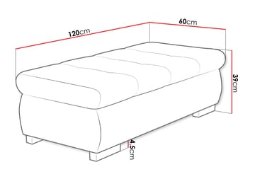 Cerys Fotpall 120 cm - Grön - Products - Möbler - Fåtölj & stolar - Pall & puff - Fotpallar